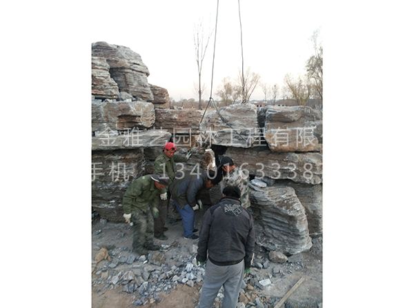 景觀(guān)假山施工現場(chǎng) (4)